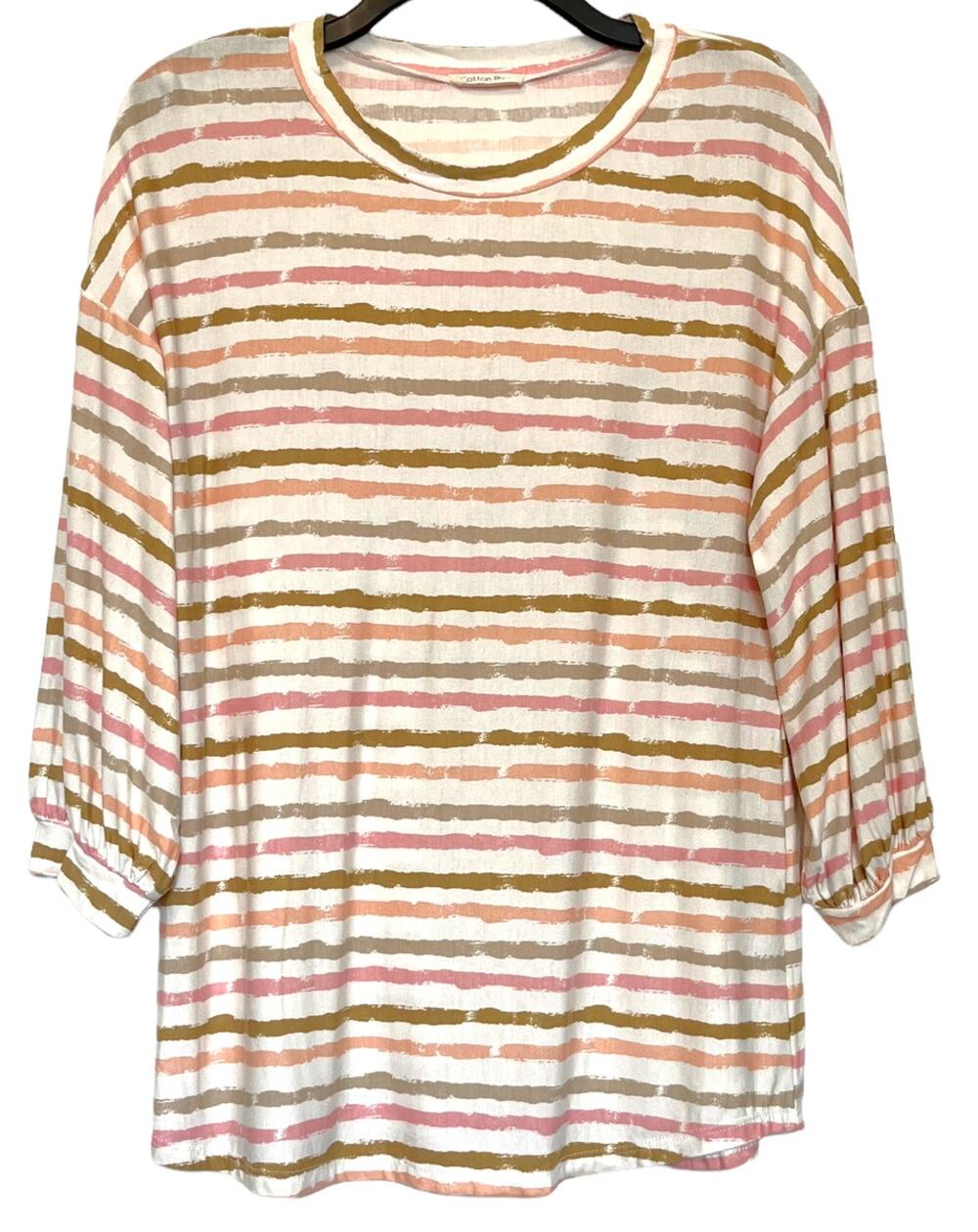 Cotton Bleu Striped Top Small